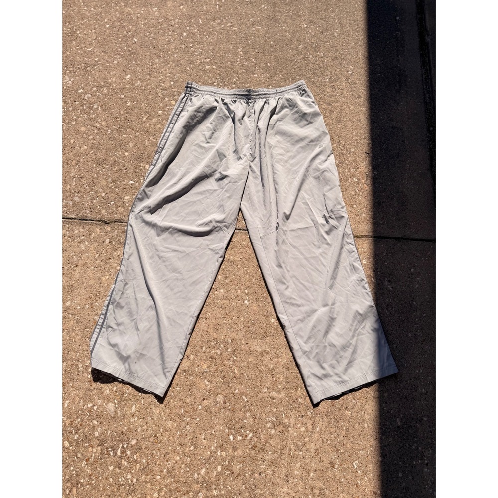 Starter Mens Matte Silver Track‎ Pants 2XL 44-46 Mesh Stripe SR0407-414HB